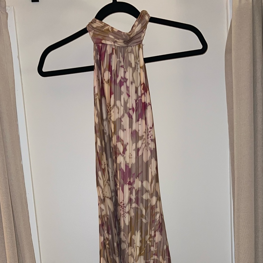 PrettyLittleThing Pink & Cream Plisse Dress.